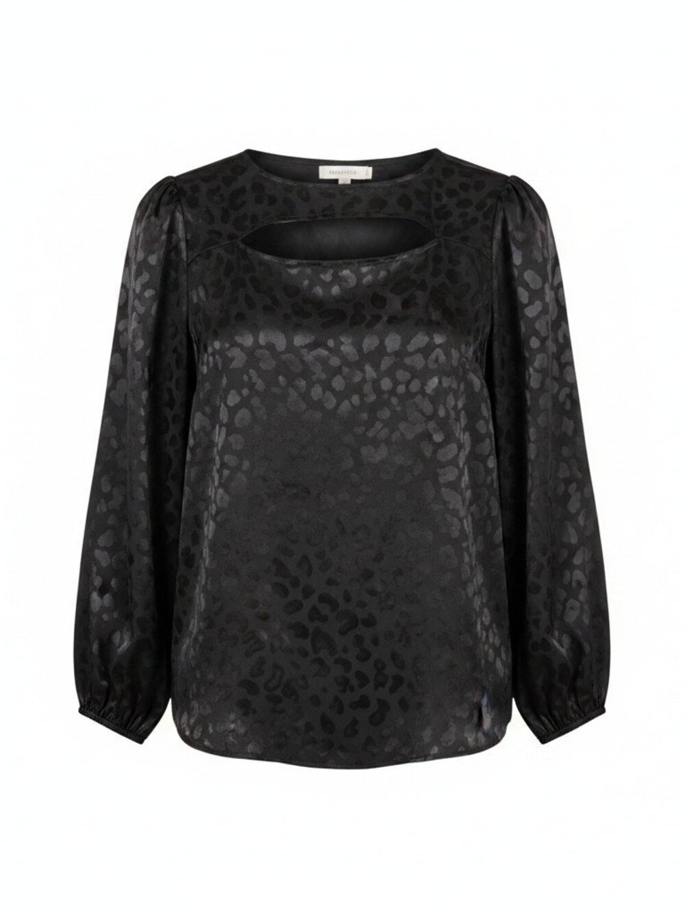 NWT Lane Bryant Black Leopard Jacquard Blouse Size 18 Satin Balloon Sleeve Top